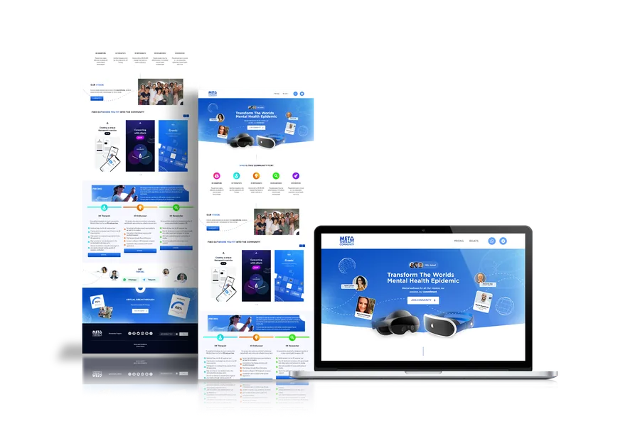 Meta Therapy website shown on desktop and mobile