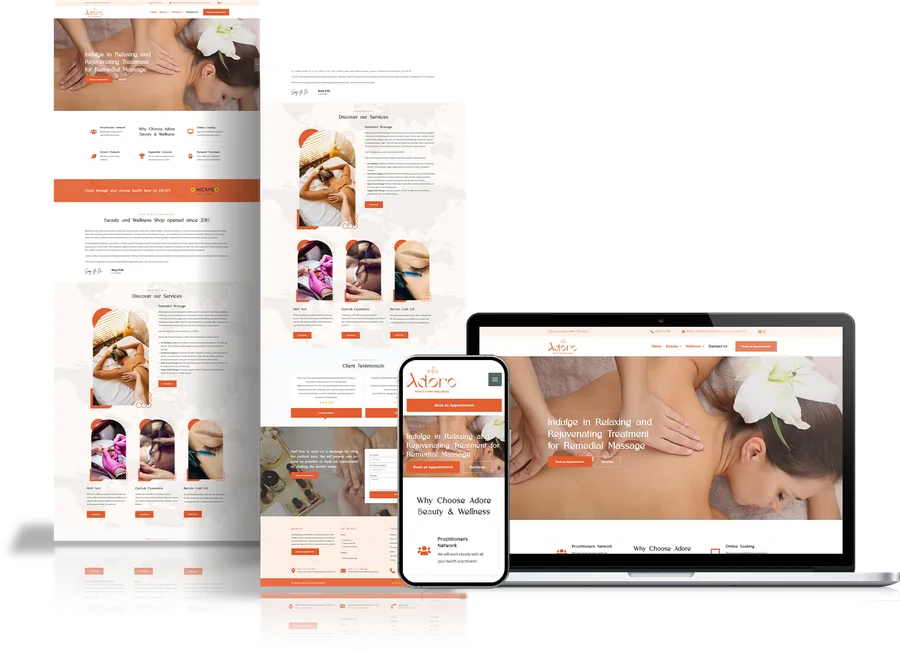 Adore Beauty & Wellness website shown on desktop and mobile